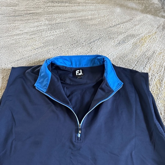 FJ Footjoy Performance Half Zip Vest golf Navy Bluw collar XL - Picture 3 of 7
